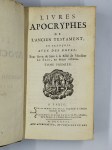 ANONYME,Livres apocryphes de l'ancien testament, en françois. Avec des notes. Pour servir de suite à la bible de Monsieur de Saci, en douze volumes. COMPLET en 2 VOLUMES. Tome premier. [- Tome second].